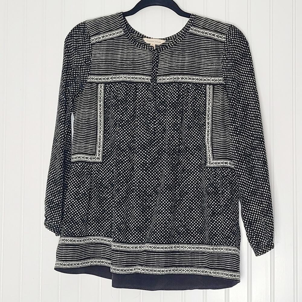 Rebecca taylor silk patchwork blouse sz 0